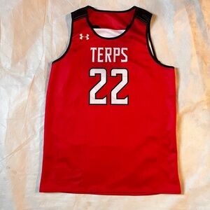 Under Armour Reversible MARYLAND TERPS L (18) Team Basketball Jersey New No Tag